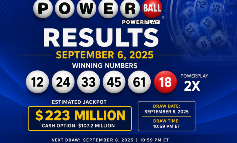 Powerball Results September 6 2025